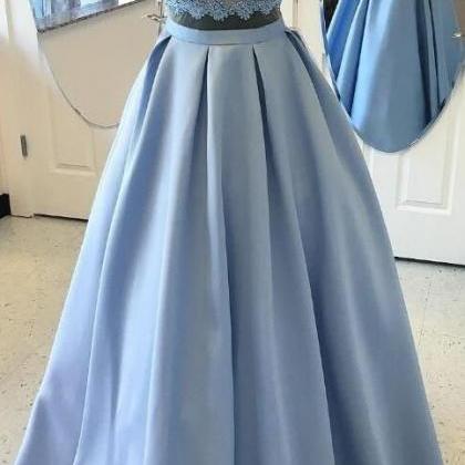 Blue Ball Gown Evening Prom Dresses Comfortable..