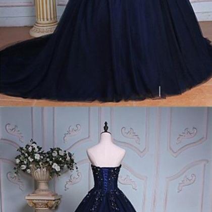 Dark Navy Prom Dress ,royal Blue,sexy,sweetheart..