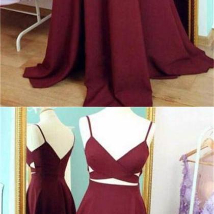 Spaghetti Straps Prom Dress, Long A-line Party..