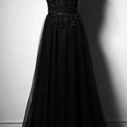 Long Black Lace Wedding Gowns Wore A Formal..