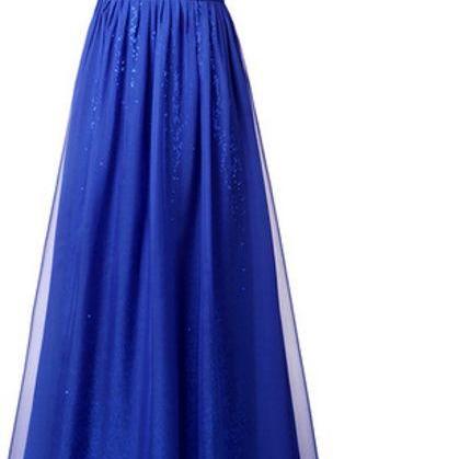 Dark Blue Prom Dress , Gown Evening Gown, V-neck..