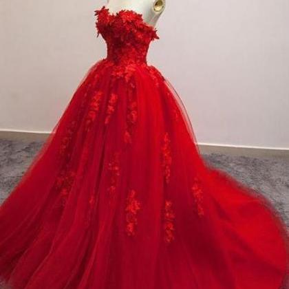 Sexy ,red, Sweetheart, Strapless, Ball Gown,..