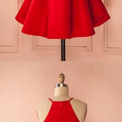 Short Straps, Red Prom Dresses,homecoming Dress,..