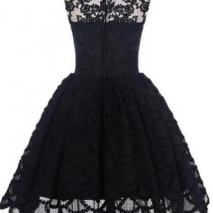 Vintage, Homecoming/prom Dress - Black Sheer Neck..