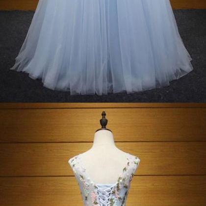 Exquisite Ball-gown, V-neck, Floor-length ,tulle..
