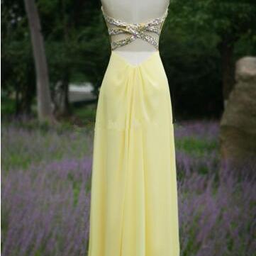 Customized Excellent ,yellow Prom Dresses, Long..