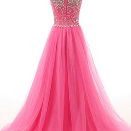 Prom Dress, Long Prom Dress, Prom Dress, Pink..