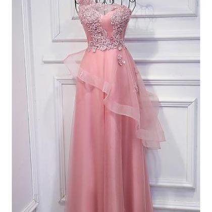 Super Cute Pink ,one Shoulder Prom Dress, Long..