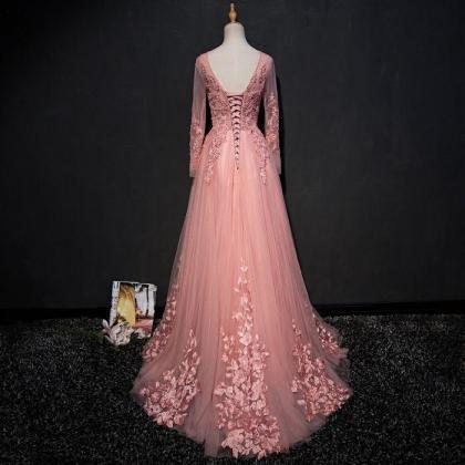 Chic A-line Scoop Floor Length ,pink Tulle..