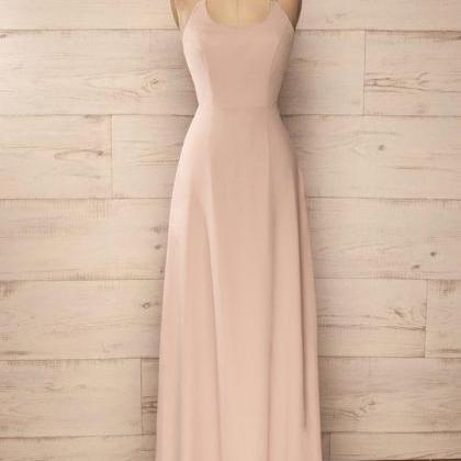 Halter Chiffon Simple Long Prom Dress ,formal..