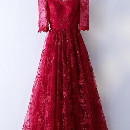 Long Prom Dresses,red A-line Off-the-shoulder,..