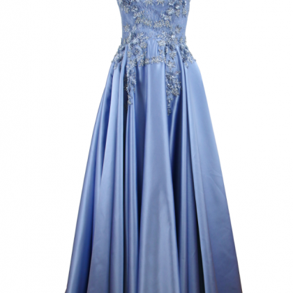 Appliques Lace 3d Flower Blue! Sleeveless Dress,..