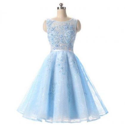 Charming Prom Dress,elegant Prom Dress,light Blue..