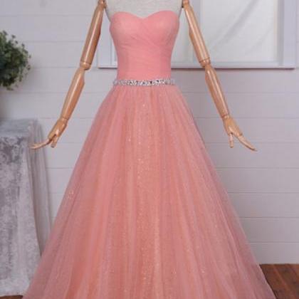Sweet Heart Tulle A-Line Prom Dress, Applique Backless Floor-Length Prom Dress, KX229 main image 1