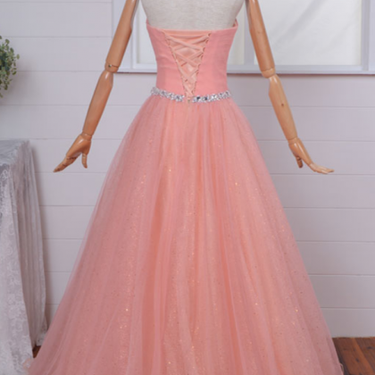 Romantic A-Line One-Shoulder Sleeveless Zipper-Back Floor-Length Beaded Prom Dress main image 0