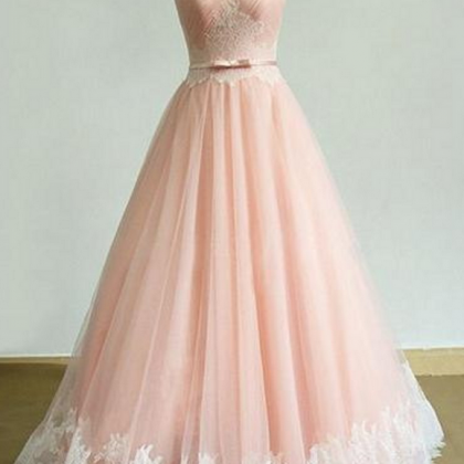 Modest Prom Dress,pink Prom Dress,a Line Prom..