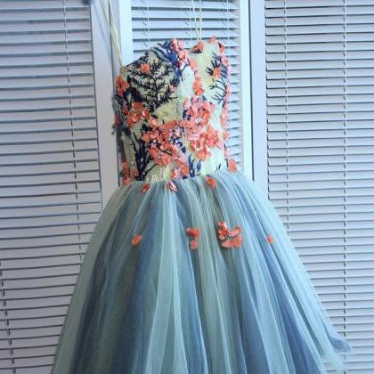 Unique Sweetheart Tulle Mini Homecoming Dress With..