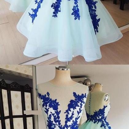 See Through Homecoming Dresses,lace Applique..