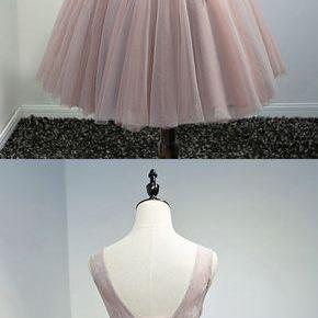 Vintage Ball-gown Party Dress V-neck Short Tulle..