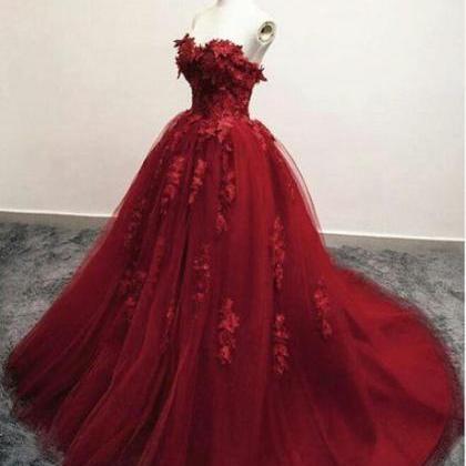 Gorgeous Sweetheart Red Long Formal Dresses, Red..