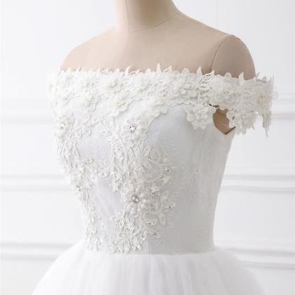 A-line Lace Applique Wedding Dress ,sexy Off..