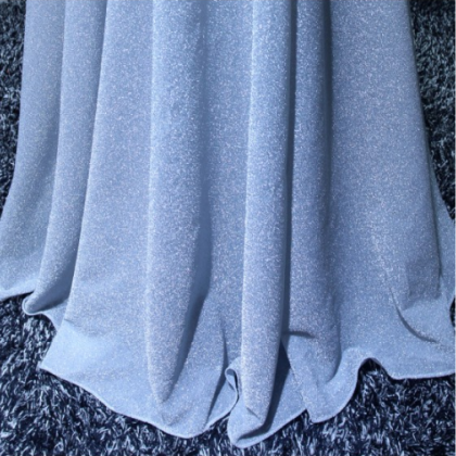 Sparkly Long Silver Formal Prom Dress ,one..