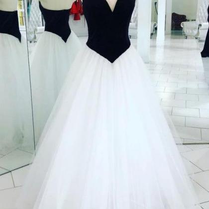 Simple Tulle Long Prom Dress, White Tulle Evening..