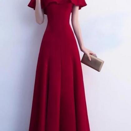 Wine Red Prom Dresses,off Shoulder Floor Length..