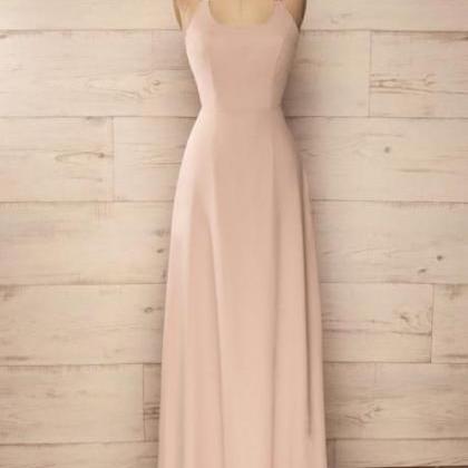 Halter Chiffon Simple ,long Prom Dress ,formal..