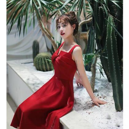 Red Prom Dress Spaghetti Straps Party Dress Pretty..