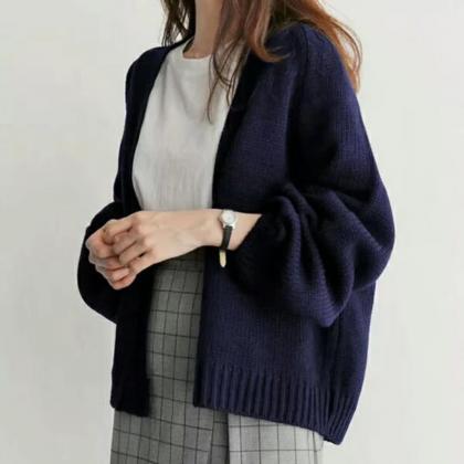 Solid-color Short Sweater Female Spring And Autumn..