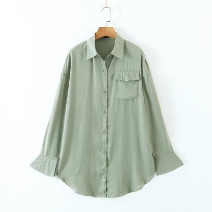 Loose-fitting Large Medium Length Shirt