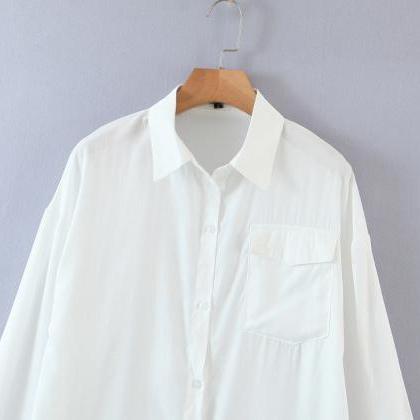 Loose-fitting Large Medium Length Shirt