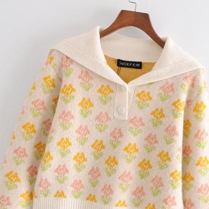 Women's printed knit cardigan top f..