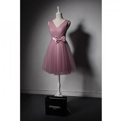 Custom Made,pink Party Dress,sleeveless Homecoming..