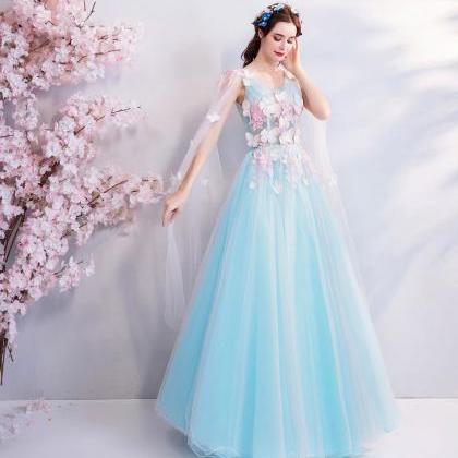 Fairy God Prom Dress, Blue Butterfly, Thin..