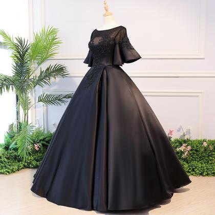 Elegant Prom Dress,black Party Dress,formal Ball..