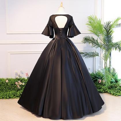 Elegant Prom Dress,black Party Dress,formal Ball..