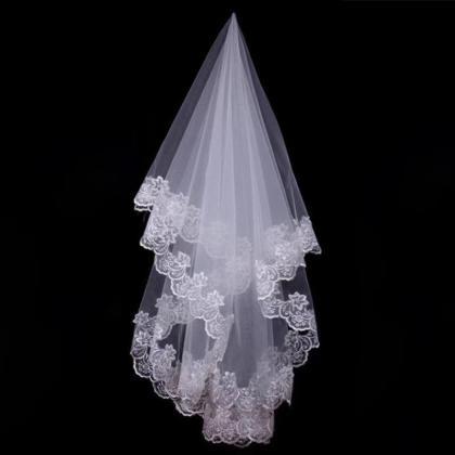 Wedding Lace Veil/stretch Satin Gloves/mesh Gauze..