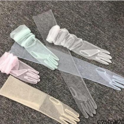 70cm Long, Diy Tulle Plain Bridal Dress Gloves