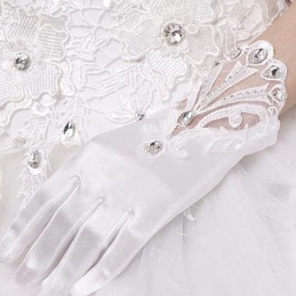 Lace Wedding Dress Gloves, High-grade Satin..
