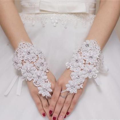 High-grade Bridal Gloves, Water-soluble Flower..