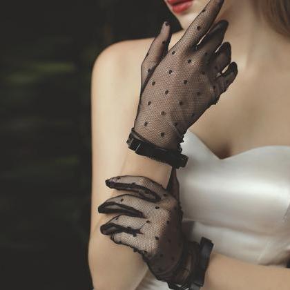 New, bridal dress gloves, stretch s..