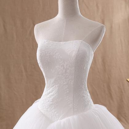 Spring And Summer Wedding Dress, White Simple,..