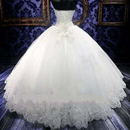 Simple, Floor Length, Strapless Wedding Dress,..