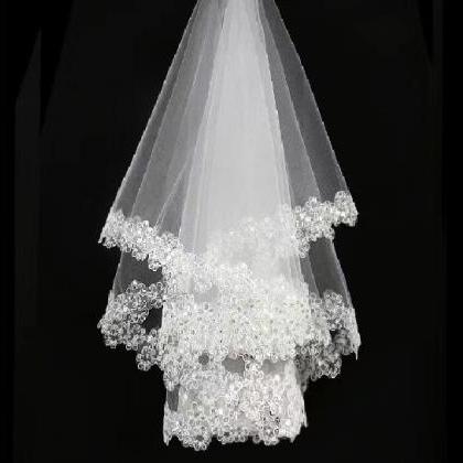 Bridal Veil 1.5m, Embroidered Sequined Wedding..