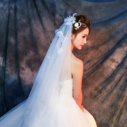 White Bridal Veil, Wedding Accessories, Wedding..