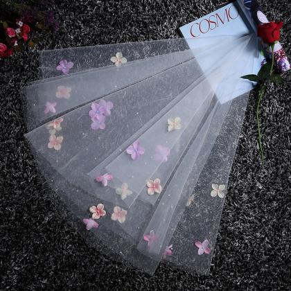 Bridal Veil, Pink Petals, Bridal Dress..
