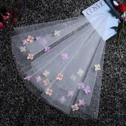 Bridal Veil, Pink Petals, Bridal Dress..