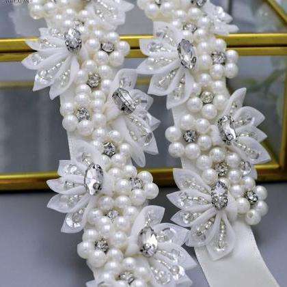 Bride Belt, Flower Pearl Wedding Accessories,..